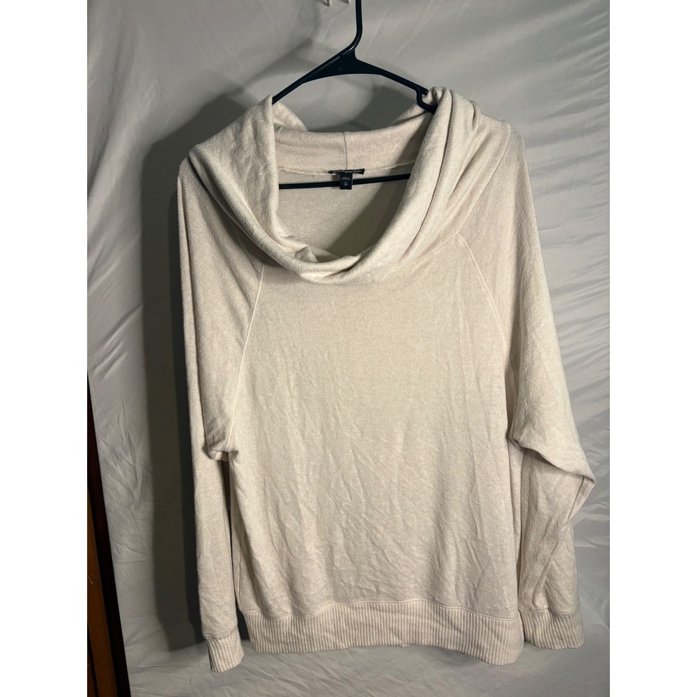 Express Womens XS Cowl Neck Sweater Oatmeal Heather Raglan Sleeve Knit Top 1404